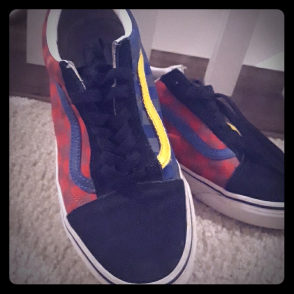 YELLOW BLUE RED SWAY VANS - Picture 1 of 2